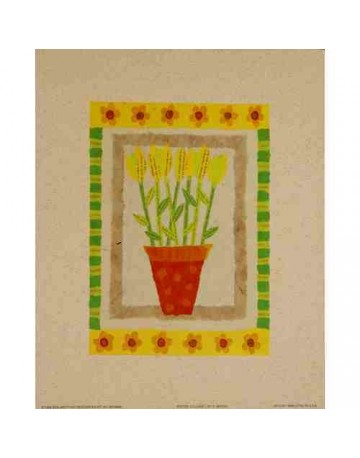 Collage fleurs en pot